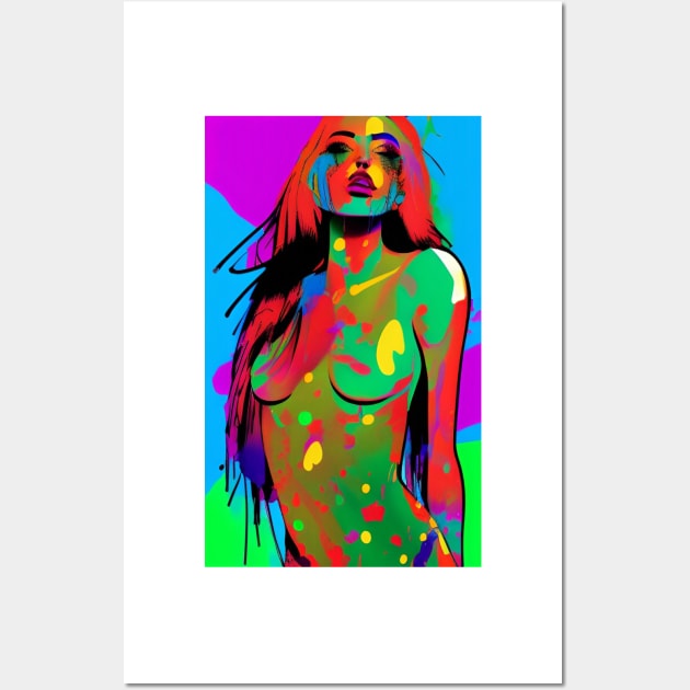 Funky Sexy Colorful Hippie Popculture Sexy Woman Wall Art by ShopSunday